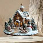 Leuchtendes Lebkuchenhaus – Festliche Tischdekoration für Weihnachten