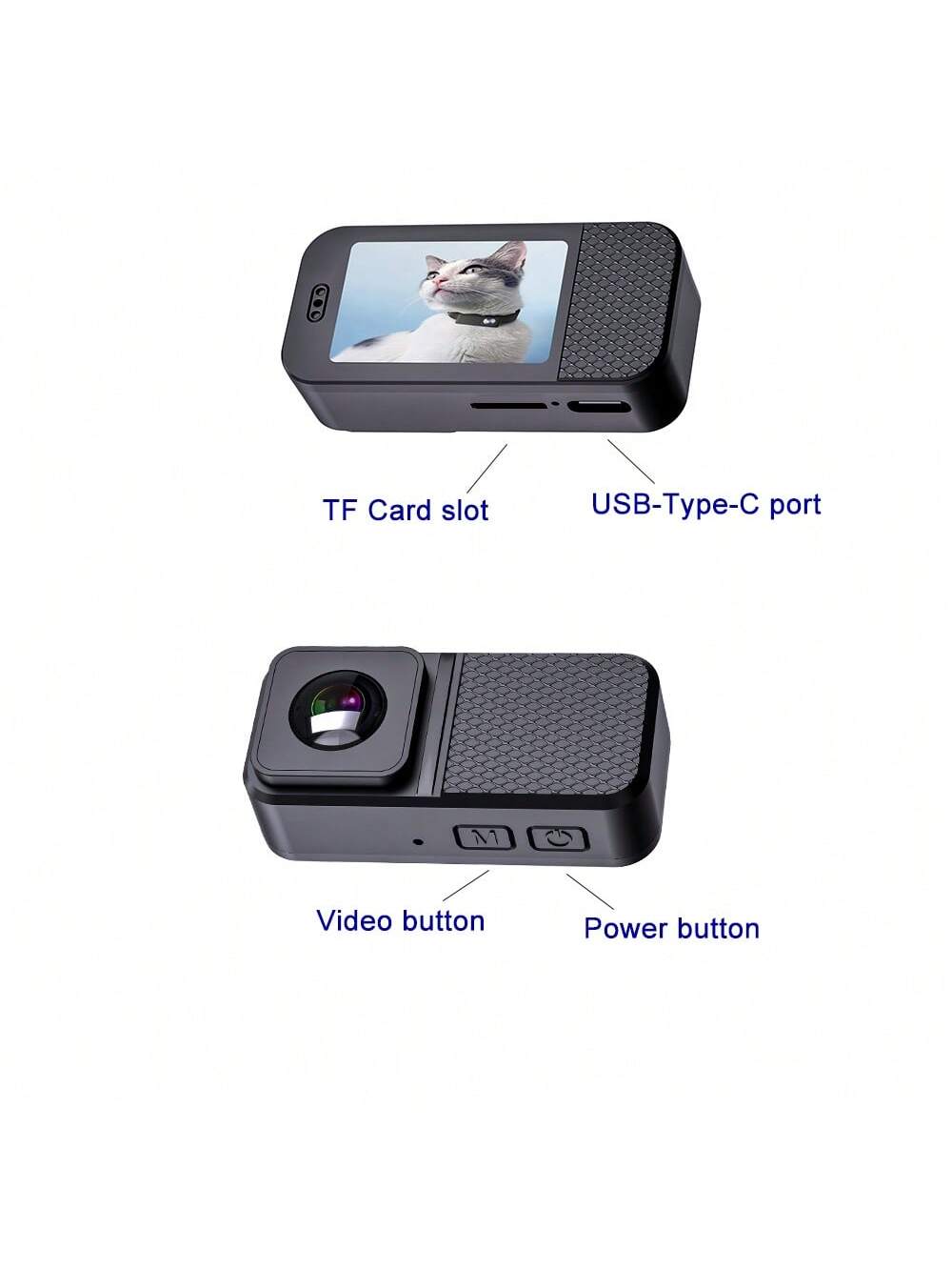 FidoVision | Tragbare 160° Haustierkamera für Katzen & Hunde mit 1080P HD-Video – 32GB