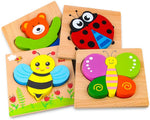 Montessori-Puzzle mit Tieren zur Förderung der Feinmotorik