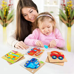 Montessori-Puzzle mit Tieren zur Förderung der Feinmotorik