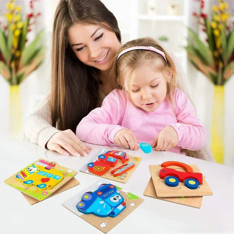 Montessori-Puzzle mit Tieren zur Förderung der Feinmotorik