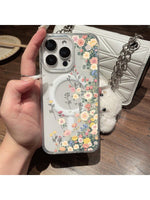 Transparente Blumen-Magnet-Hülle für Smartphones