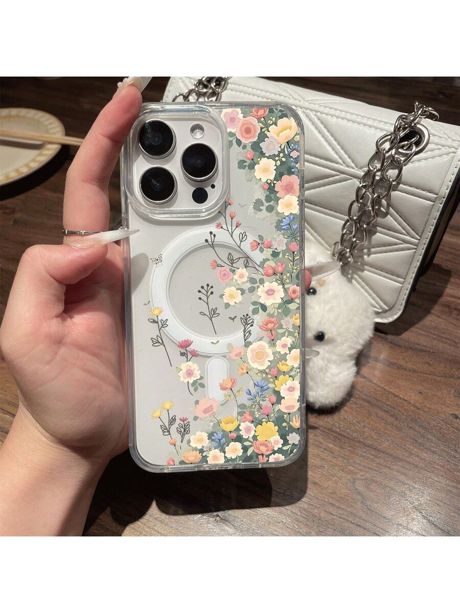 Transparente Blumen-Magnet-Hülle für Smartphones