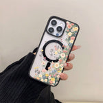 Transparente Blumen-Magnet-Hülle für Smartphones
