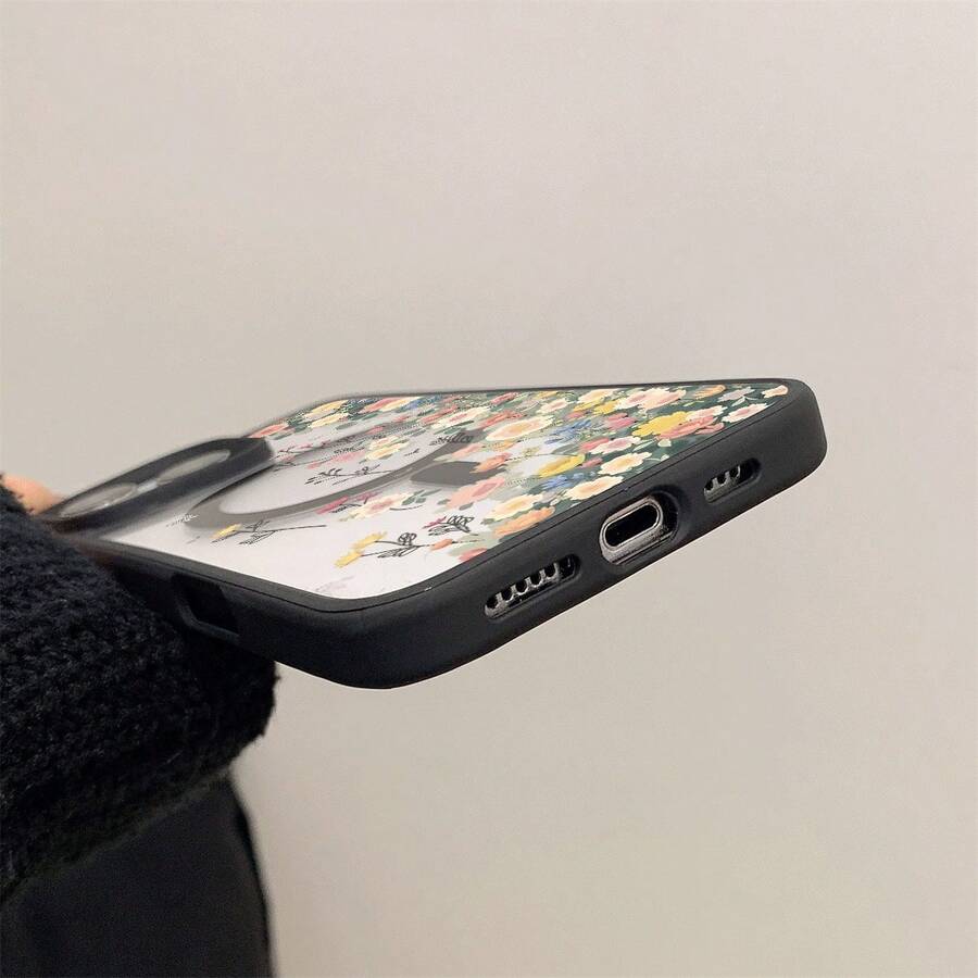 Transparente Blumen-Magnet-Hülle für Smartphones