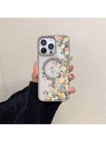 Transparente Blumen-Magnet-Hülle für Smartphones