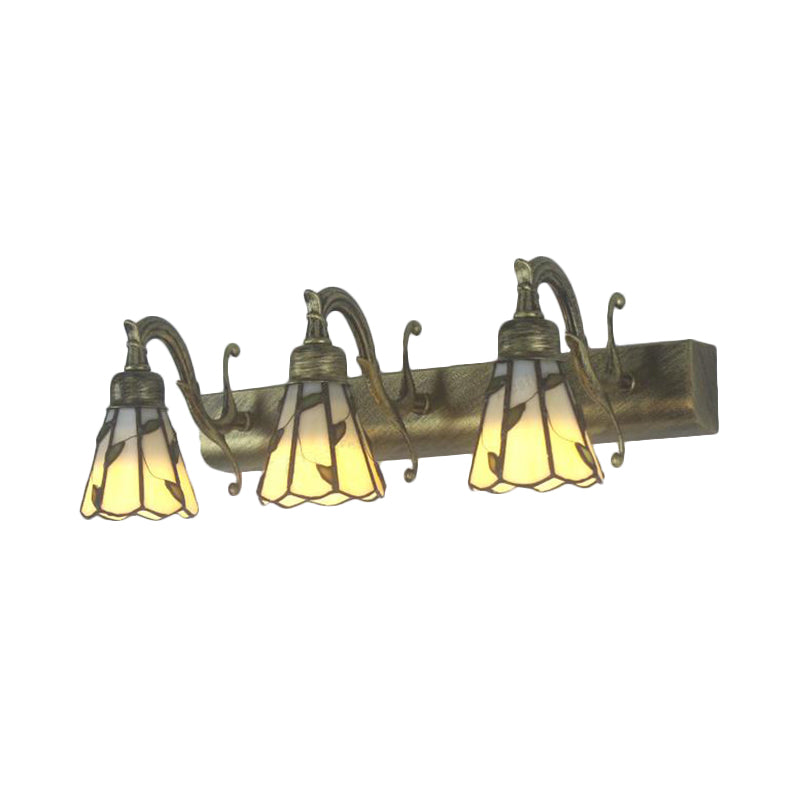Elegantes 3-Lampen Wandlicht mit Tiffany-Design für Ihr Badezimmer