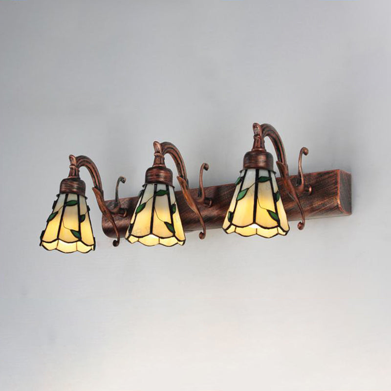 Elegantes 3-Lampen Wandlicht mit Tiffany-Design für Ihr Badezimmer