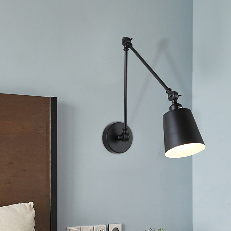 Wandleseleuchte mit 2-Gelenk-Schwenkarm in Schwarz/Weiß – Nordic Design