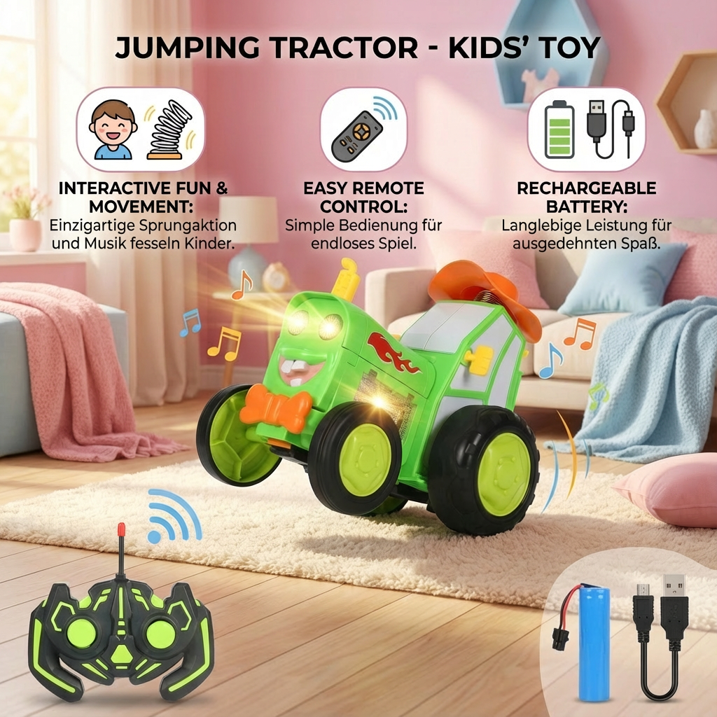 Spielzeugtraktor für Kinder mit Humpelfunktion