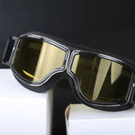 Vintage Motorradschutzbrille mit wechselbaren Gläsern und Komfortpolsterung