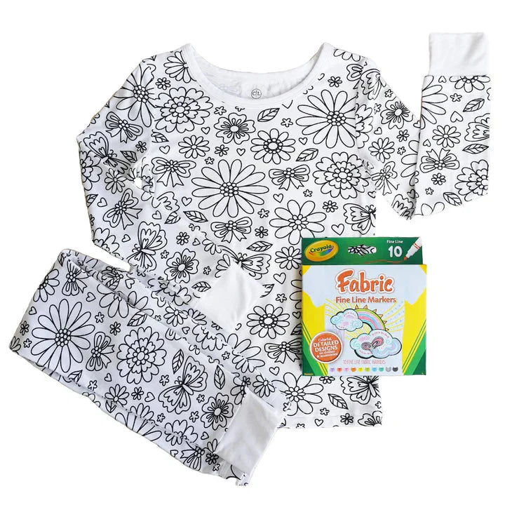 Selbstgestaltbarer Kinderpyjama zum Ausmalen