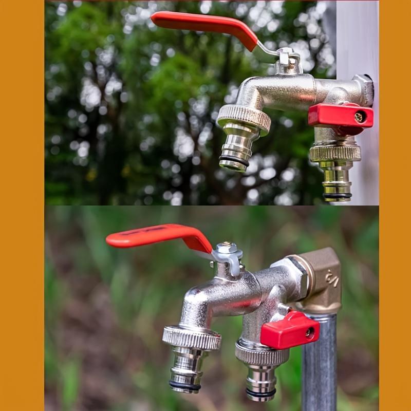 Doppelter Edelstahl-Wasserhahn mit zwei Ausgängen