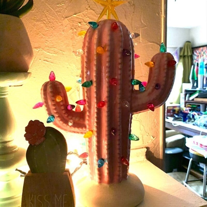 Lichtspiel | Vintage Weihnachtskaktus mit Glanz