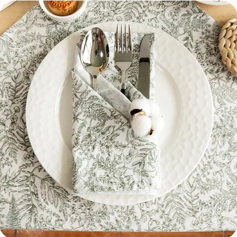 Charmantes 18" Baumwollplatzdeckchen mit Blumenmuster für den Tisch