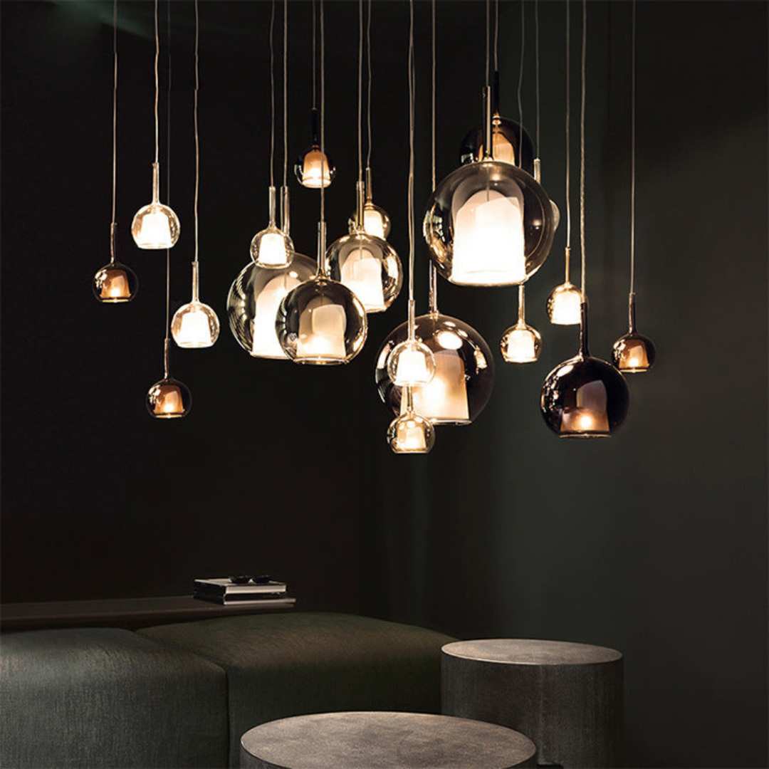 Moderne Pendelleuchte aus Glas - CelestialGlow Licht
