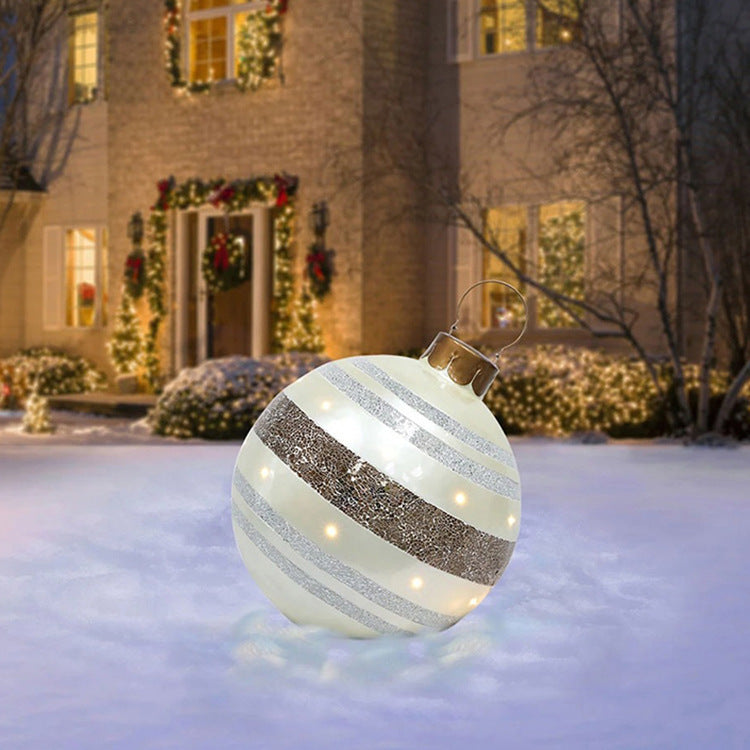 Aufblasbarer Weihnachtsball für den Außenbereich 60 cm – Wetterfeste PVC-Dekoration