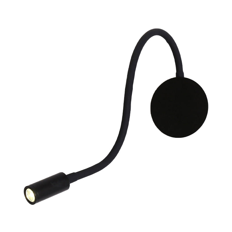 Verstellbare Wandlampe im Zylinderdesign aus Silikon und Metall – LED in Schwarz/Weiß