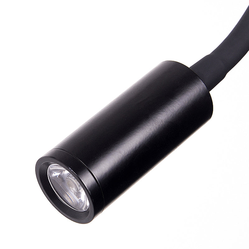 Verstellbare Wandlampe im Zylinderdesign aus Silikon und Metall – LED in Schwarz/Weiß
