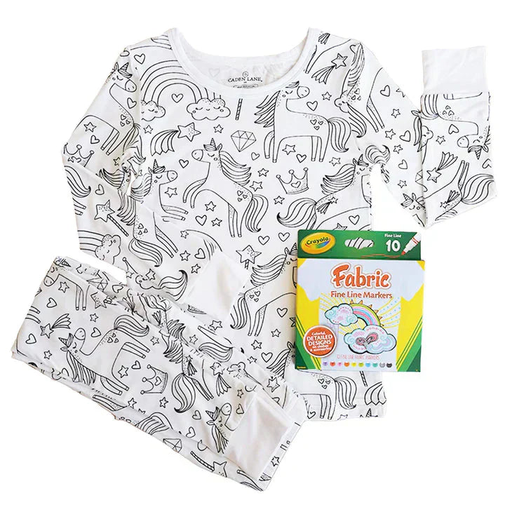 Selbstgestaltbarer Kinderpyjama zum Ausmalen