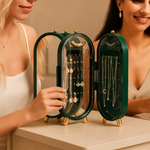 Elegant jewelry organizer with integrated mirror