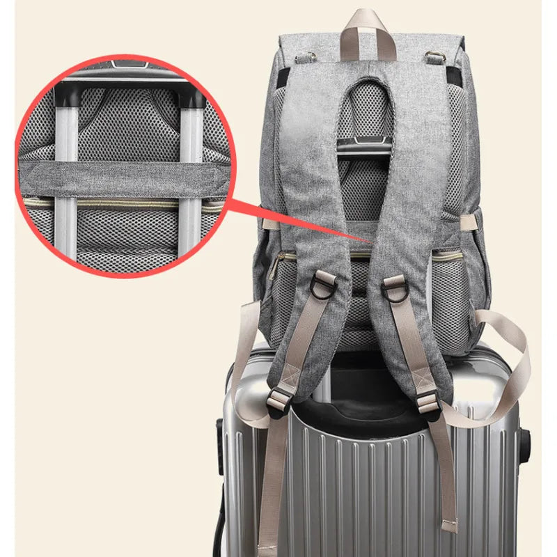 Babywickelrucksack mit USB – Rucksack für Flaschenwärmer und Ladefunktion