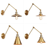 Elegante Wandlampe aus Messing mit Schwenkarme und Schirm