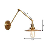 Elegante Wandlampe aus Messing mit Schwenkarme und Schirm