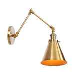 Elegante Wandlampe aus Messing mit Schwenkarme und Schirm