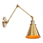 Elegante Wandlampe aus Messing mit Schwenkarme und Schirm