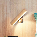 Wandmontierte Holzlampe mit drehbarem Licht - 8,5"/12,5"