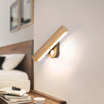 Wandmontierte Holzlampe mit drehbarem Licht - 8,5"/12,5"