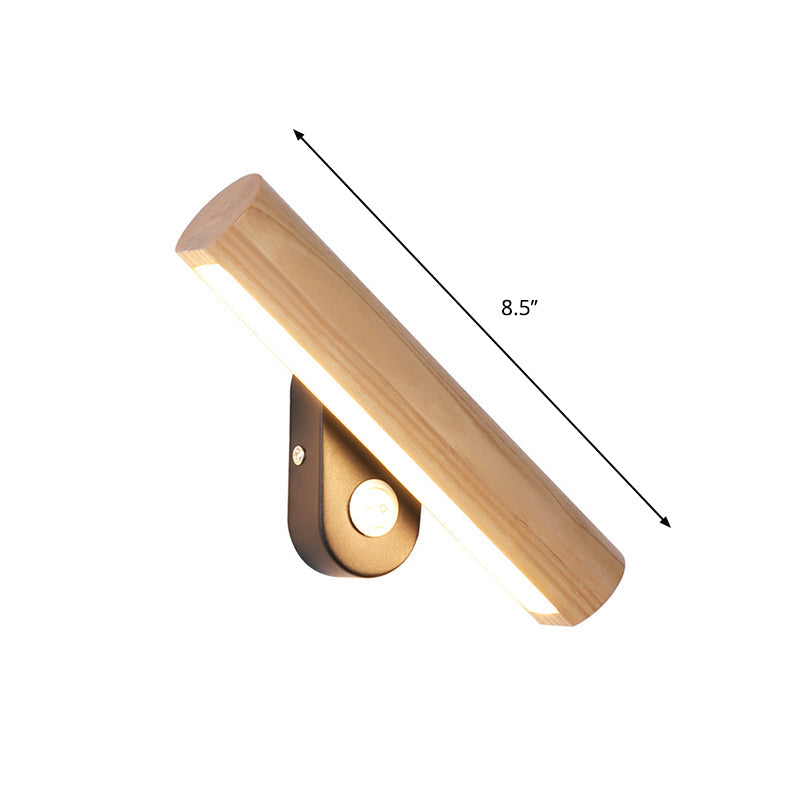Wandmontierte Holzlampe mit drehbarem Licht - 8,5"/12,5"