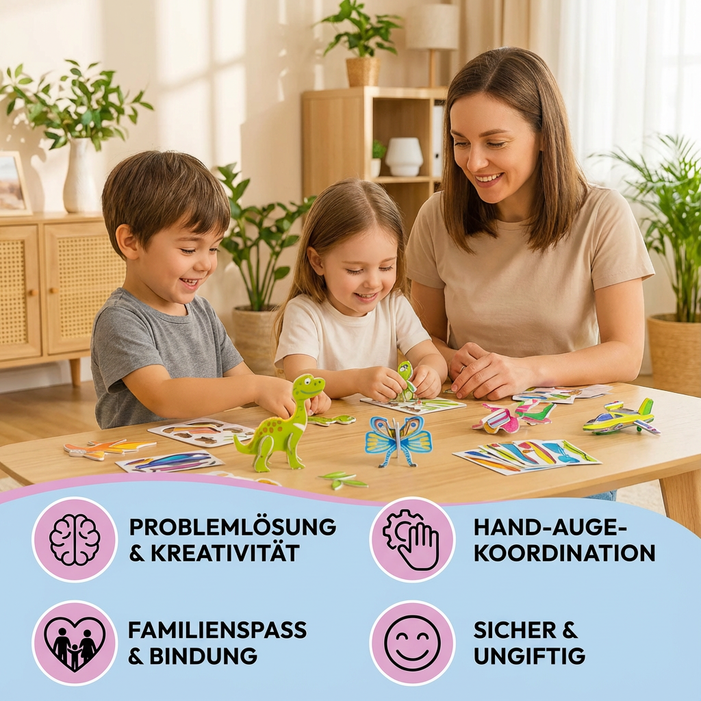 Puzzle Set mit 3D Cartoon Motiven für Kinder