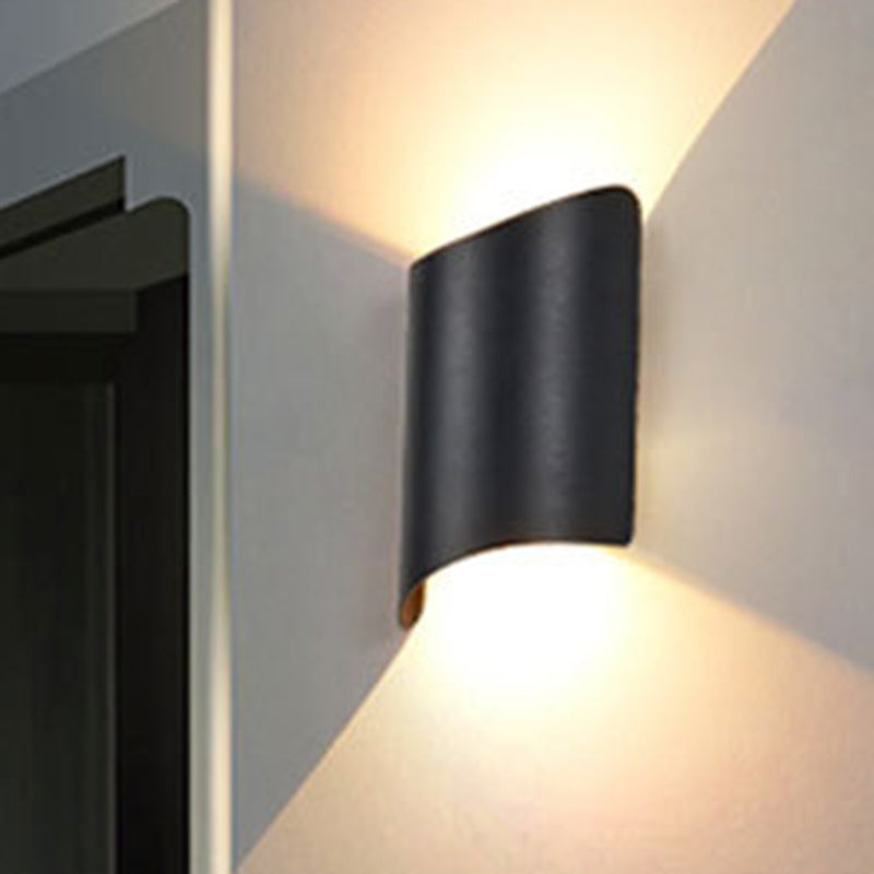 Minimalistische 2-flammige LED Wandlampe aus Aluminium für Türen – Schwarz