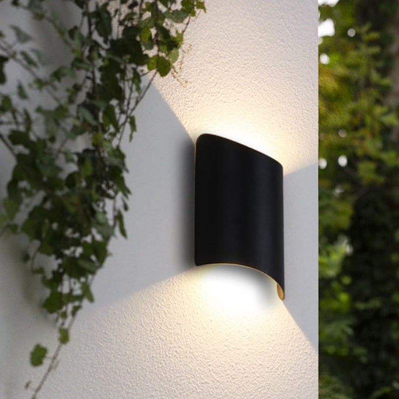 Minimalistische 2-flammige LED Wandlampe aus Aluminium für Türen – Schwarz