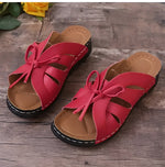 Elegante Damensandalen mit Schleife und Keilabsatz – Orthopädische Einlage