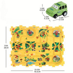 Rennbahn Puzzle mit Bausteinen für Kinder