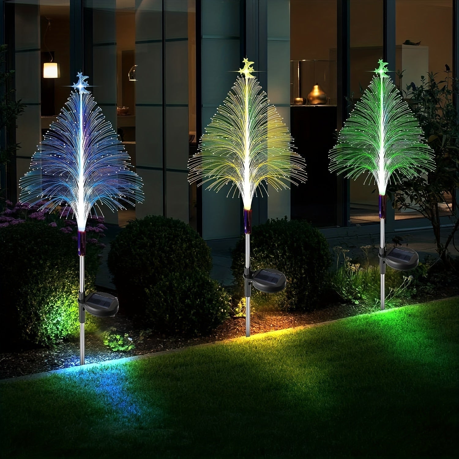 Lichtgarten Solarset – 3 Solarbetriebene LED Gartenlichter mit Farbwechsel