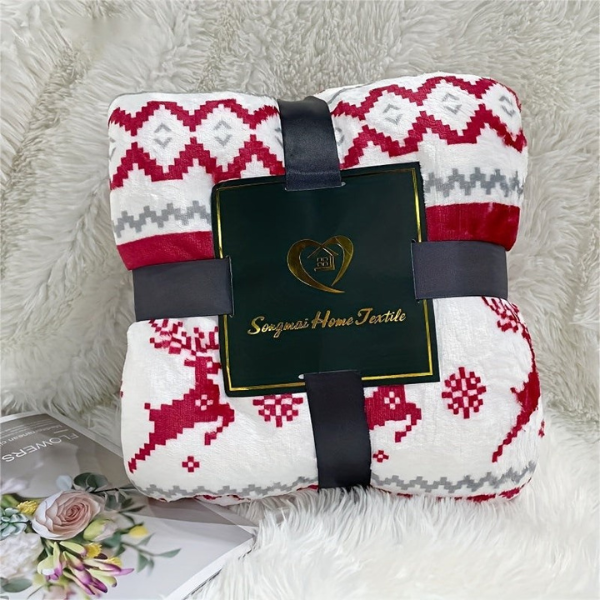 Festive Sherpa Blanket for Cozy Christmas Evenings