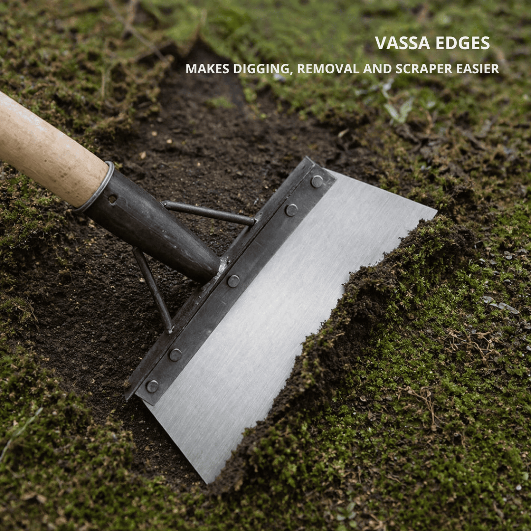 Robuster Unkrautkratzer aus legiertem Stahl mit verstellbarem Holzgriff