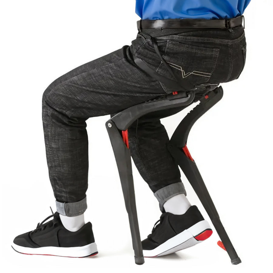 Tragbarer Faltstuhl mit tragbarem Exoskelett für Sportaktivitäten