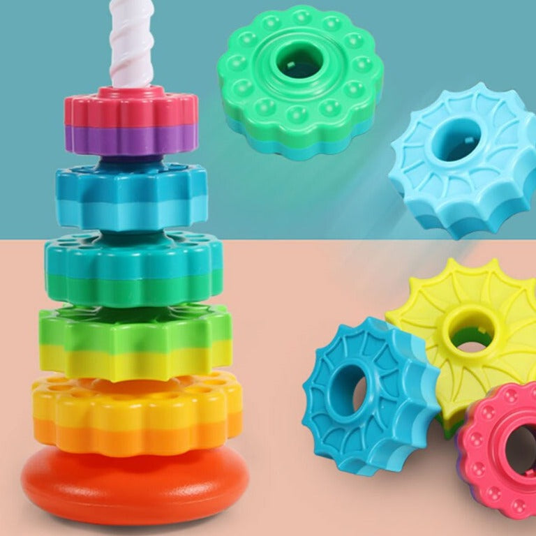 Rotierender Lernspaß | Bunter Stapelturm für Kinder