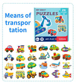 Pädagogisches Puzzle für Kinder mit bunten Motiven zum Lernen