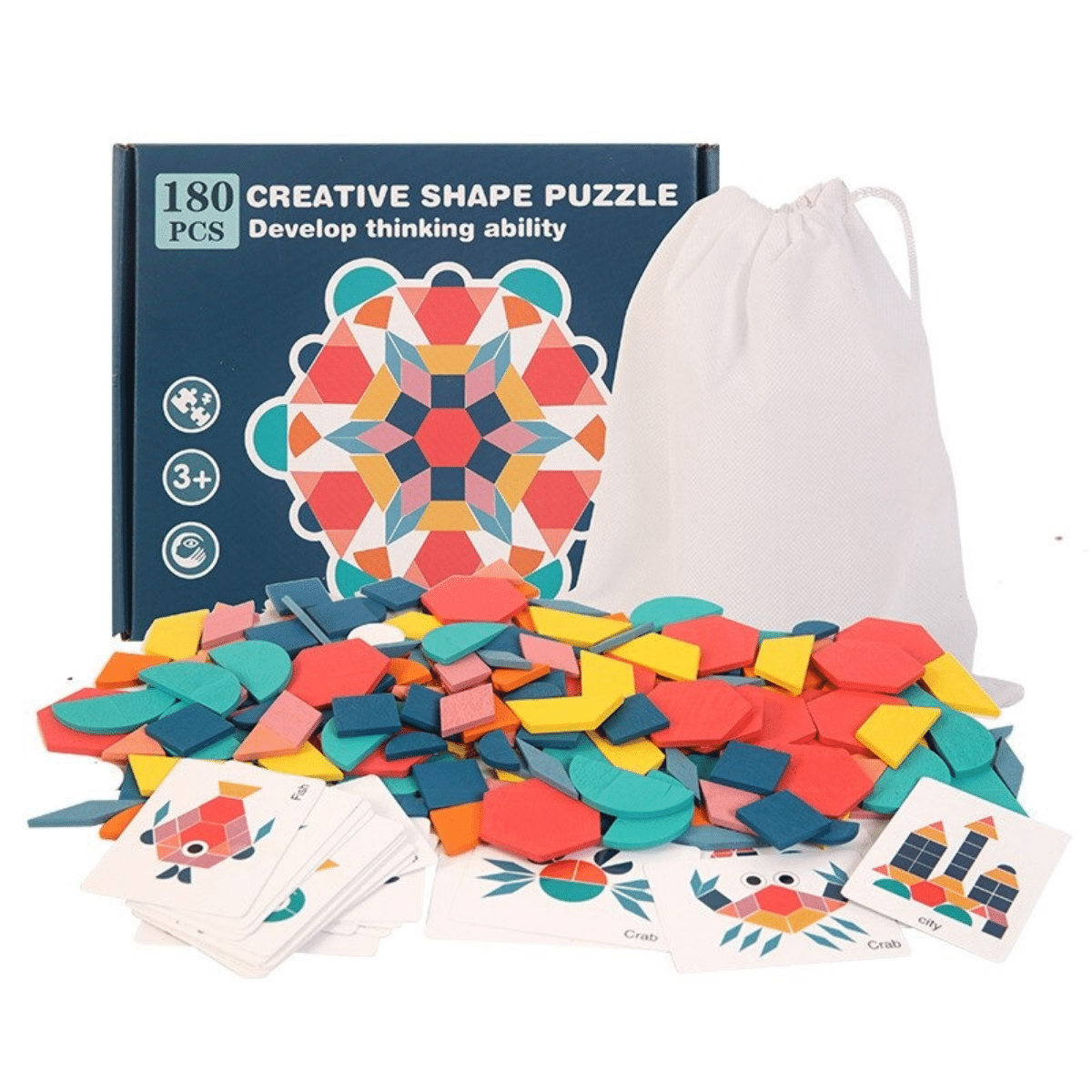 Kreatives Formenpuzzle mit geometrischen Figuren