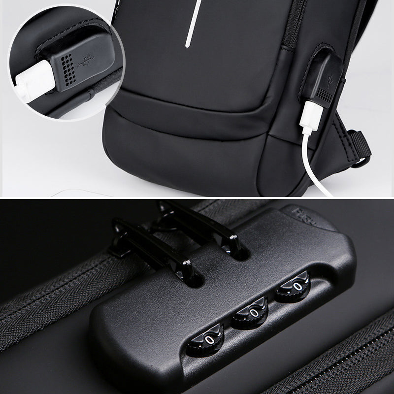 Sichere Umhängetasche mit USB-Ladefunktion