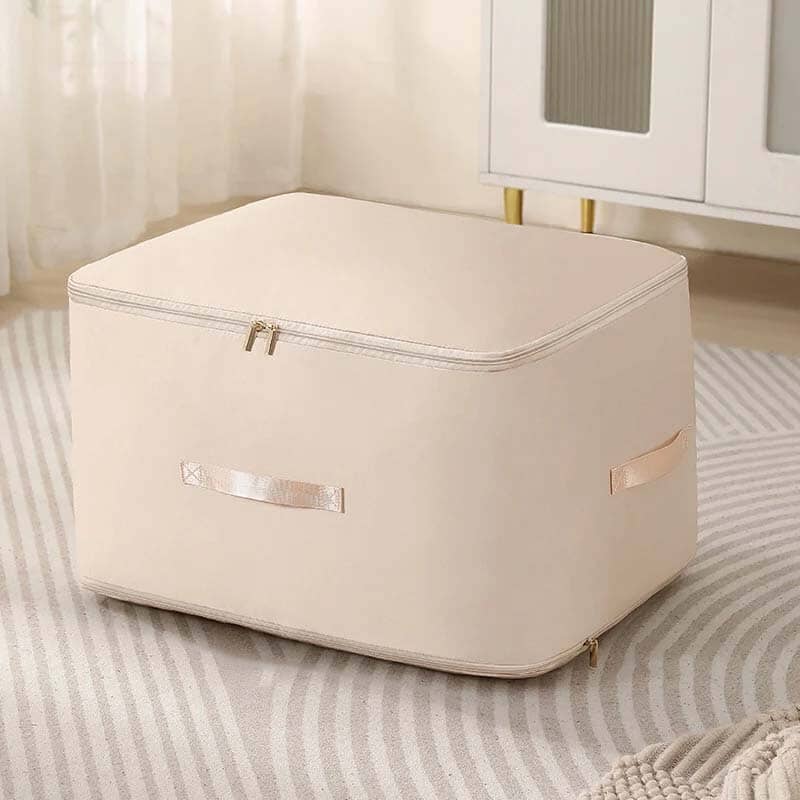 Space-saving, self-compressing storage bag