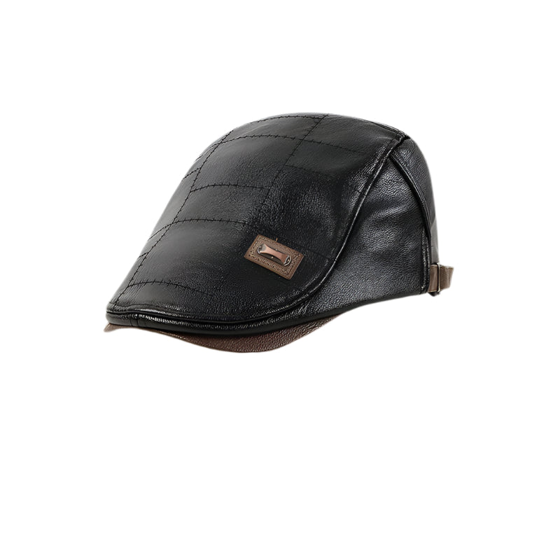 Luxurious Leather Plush Hat | Stylish Warmth for Winter