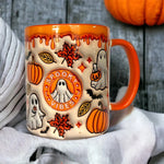 Geisterhafte Kürbis-Tasse für Kaffeegenuss