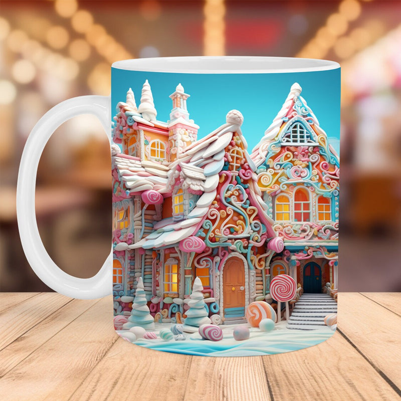 Verspielte 3D Weihnachtskeramik-Tasse für festliche Momente